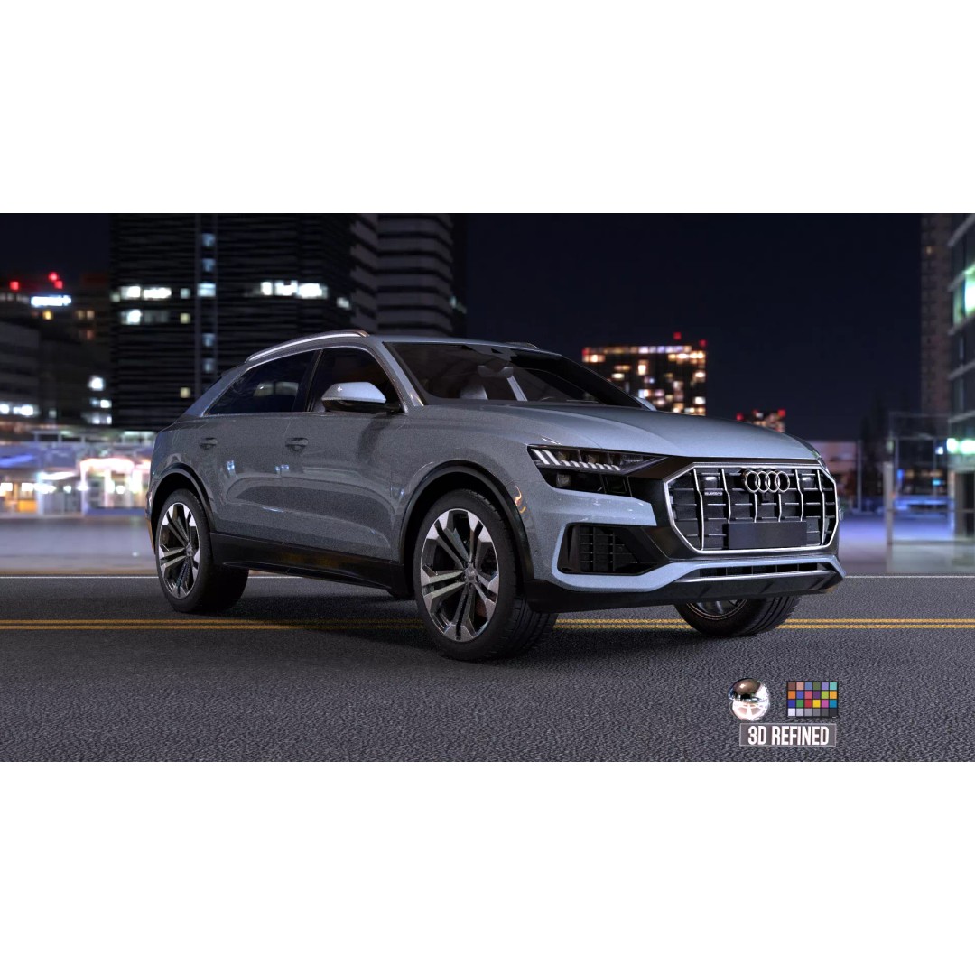 Audi Q8 3D Model – Rigged Low Poly Game Asset, FBX, OBJ - View 20