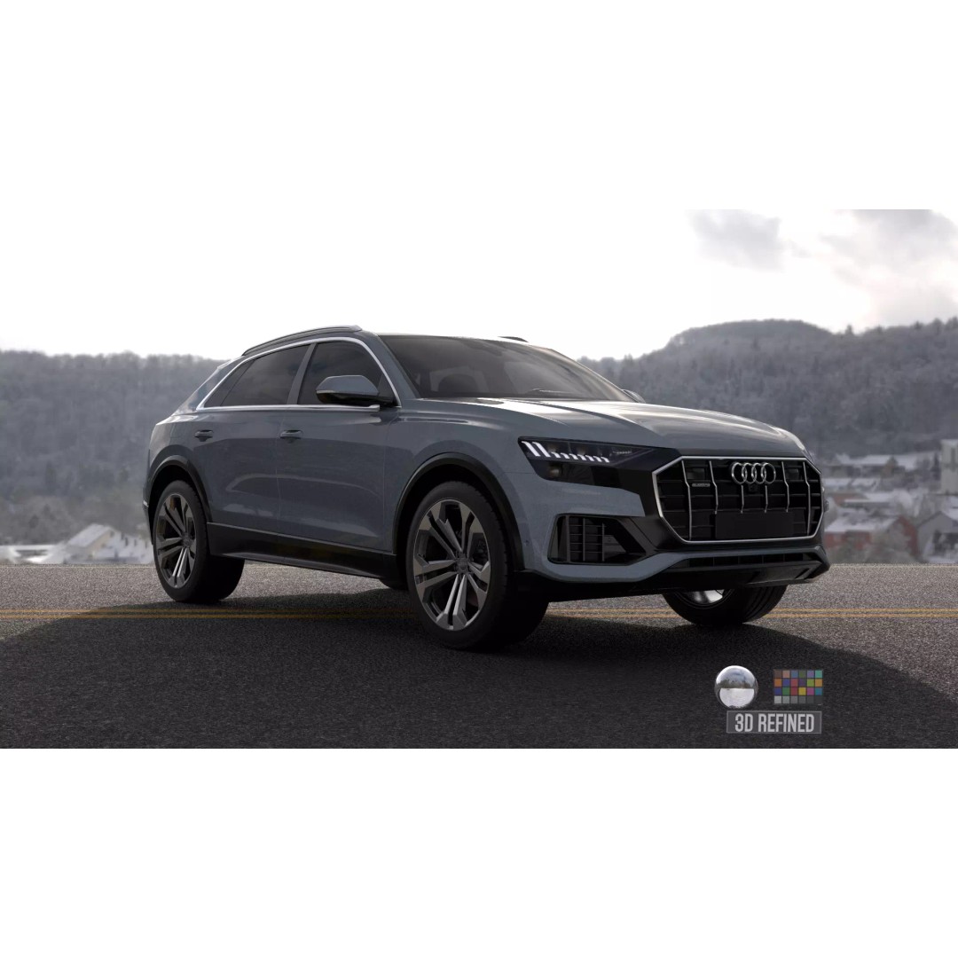 Audi Q8 3D Model – Rigged Low Poly Game Asset, FBX, OBJ - View 21