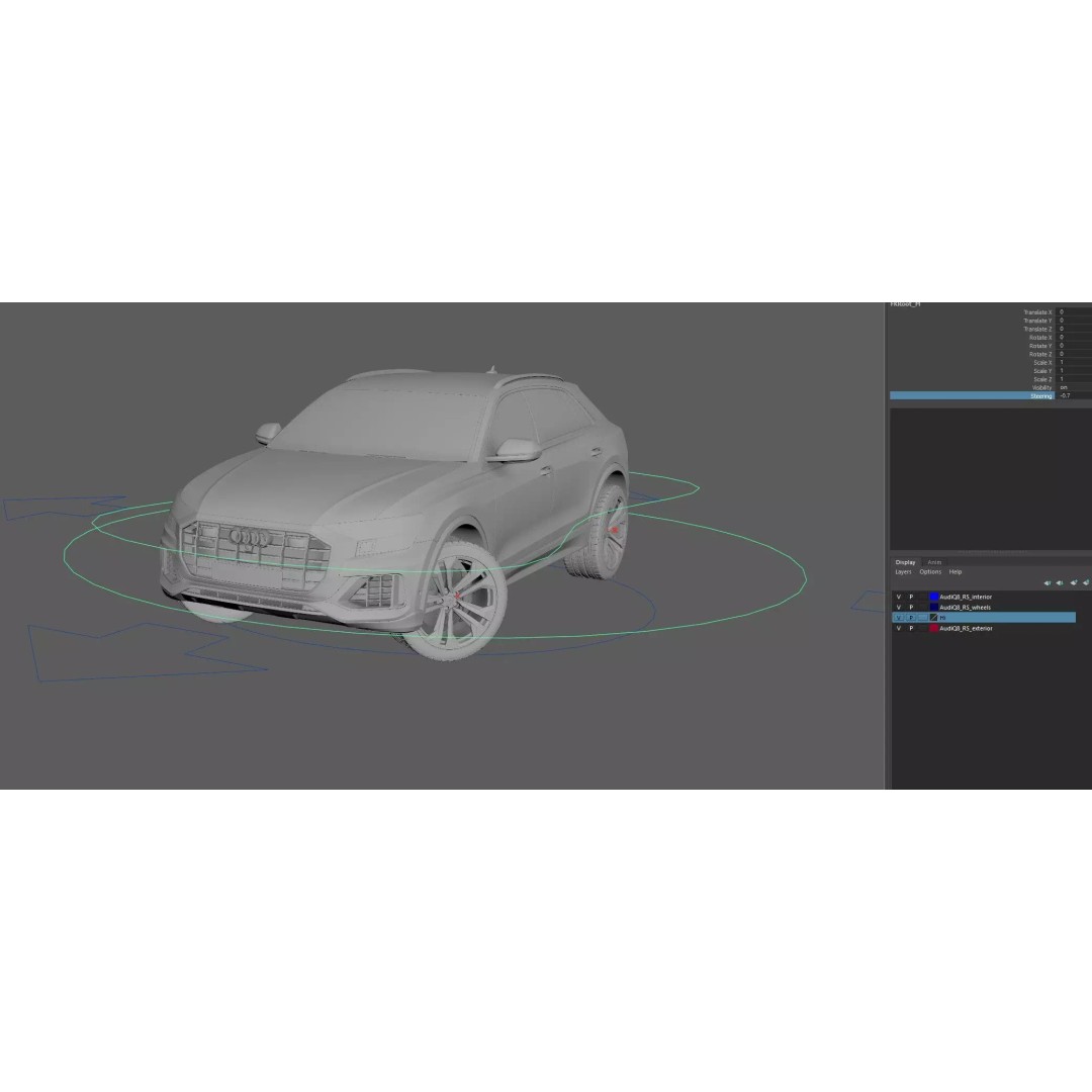 Audi Q8 3D Model – Rigged Low Poly Game Asset, FBX, OBJ - View 22