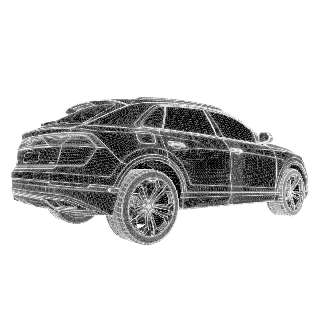 Audi Q8 3D Model – Rigged Low Poly Game Asset, FBX, OBJ - View 25