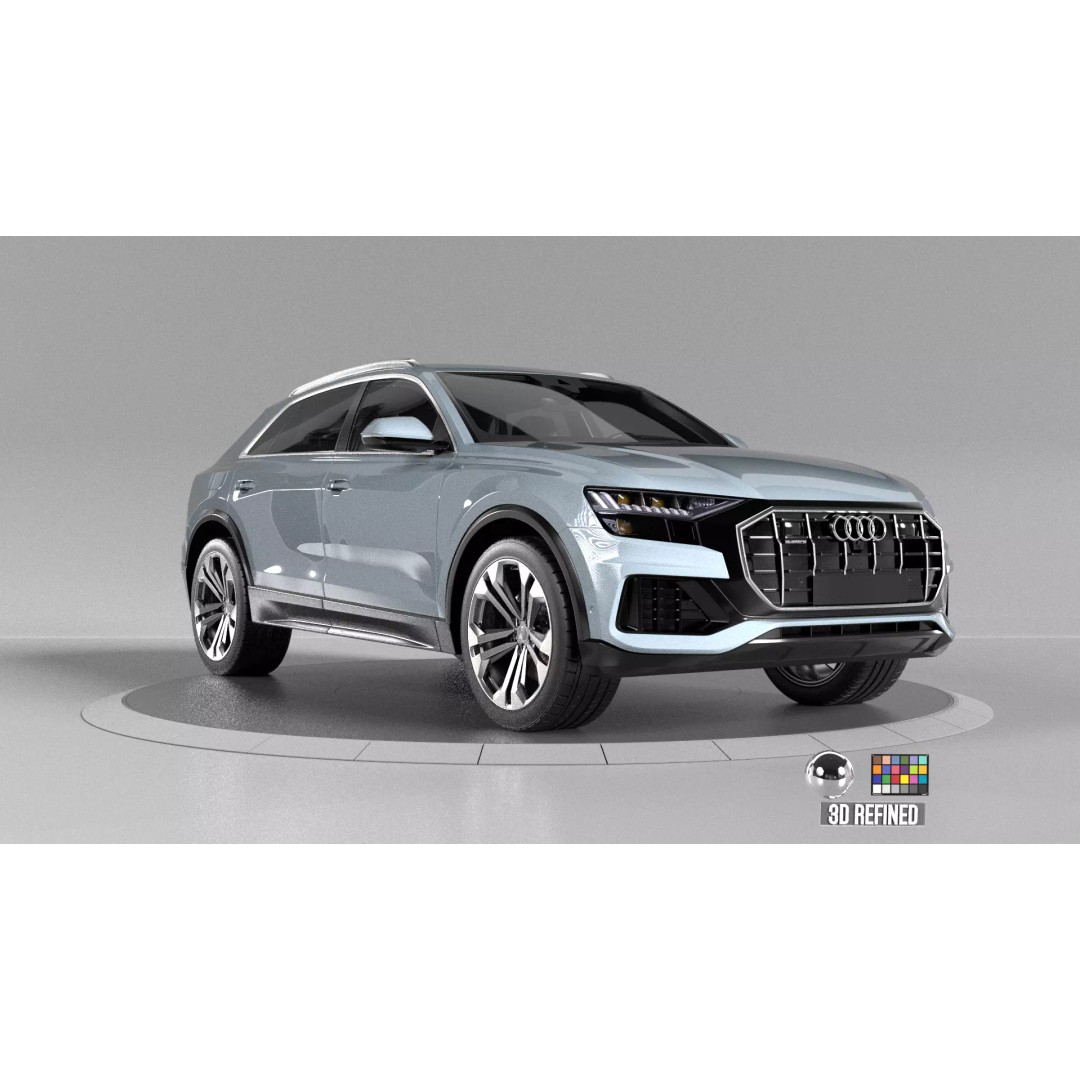 Audi Q8 3D Model – Rigged Low Poly Game Asset, FBX, OBJ - View 3