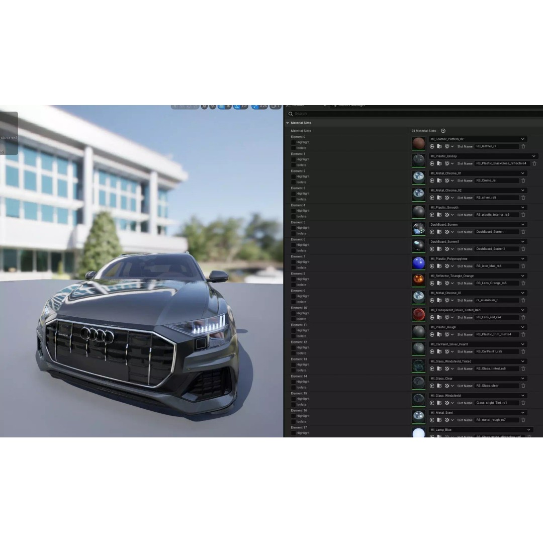 Audi Q8 3D Model – Rigged Low Poly Game Asset, FBX, OBJ - View 5