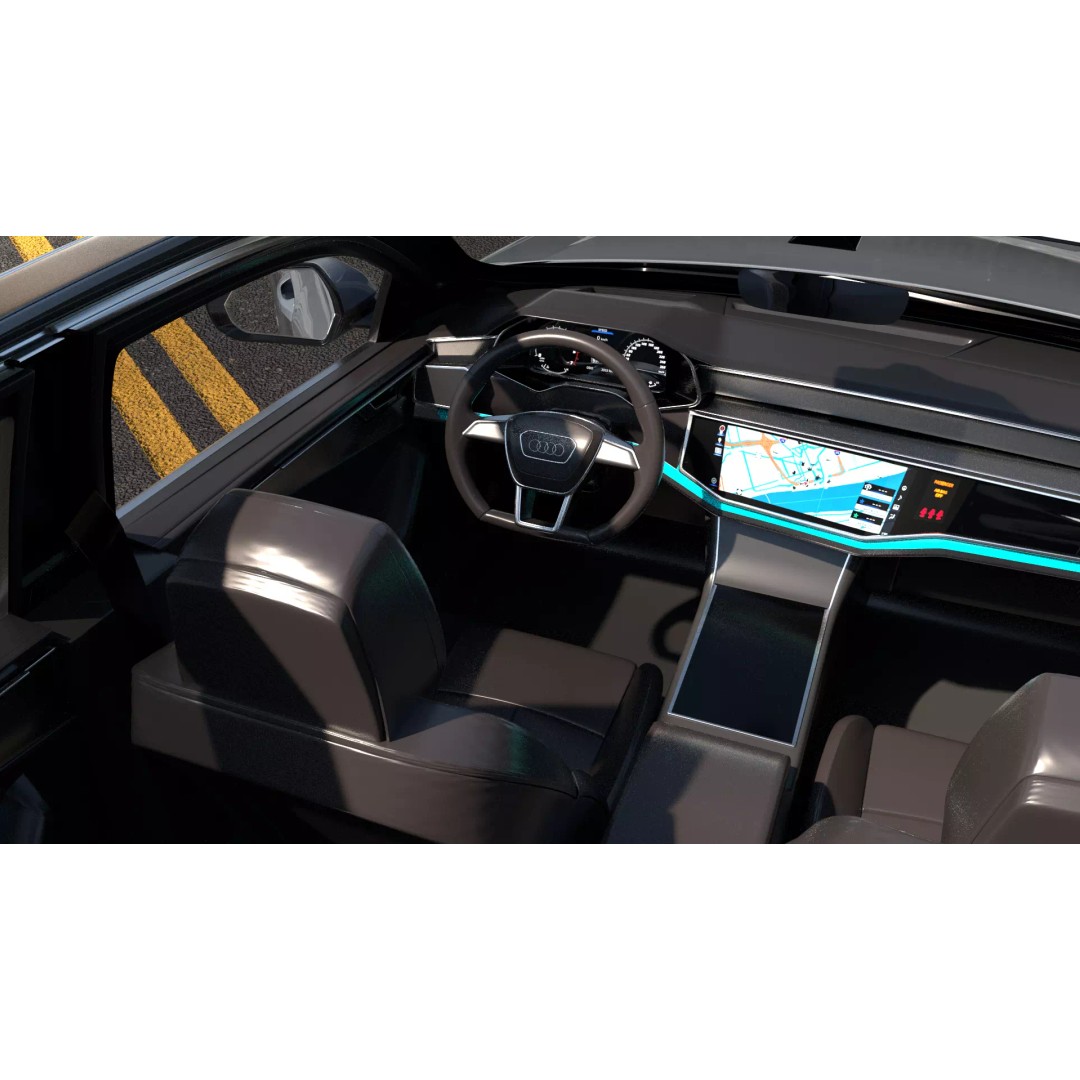Audi Q8 3D Model – Rigged Low Poly Game Asset, FBX, OBJ - View 6