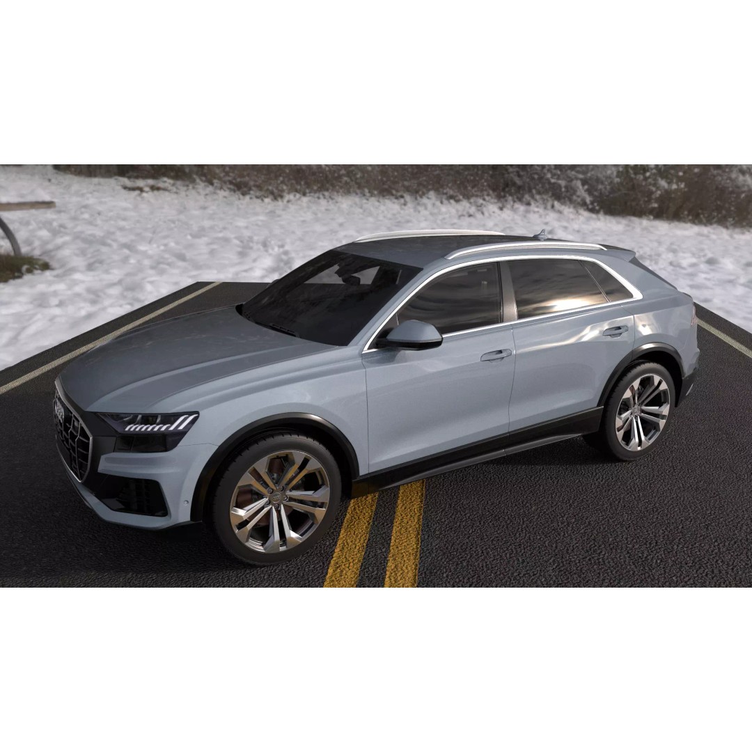 Audi Q8 3D Model – Rigged Low Poly Game Asset, FBX, OBJ - View 8