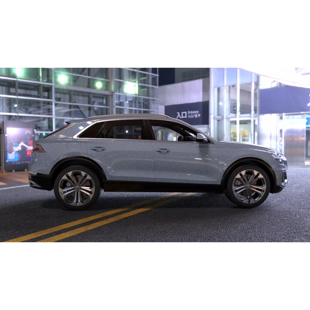 Audi Q8 3D Model – Rigged Low Poly Game Asset, FBX, OBJ - View 9