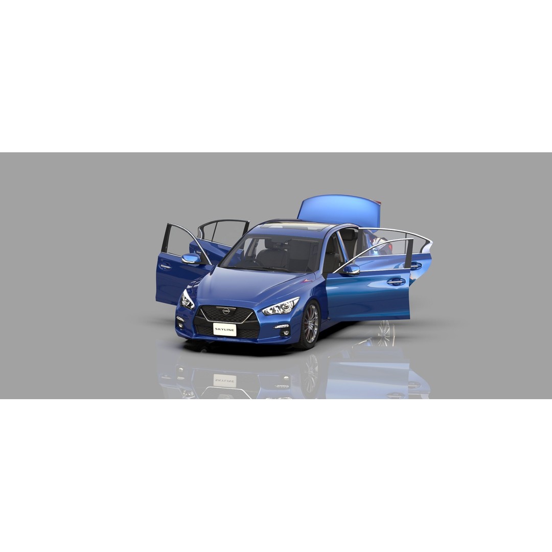 Nissan Skyline RV37 2020 3D Model – High Poly Interior, FBX, Blender - View 25