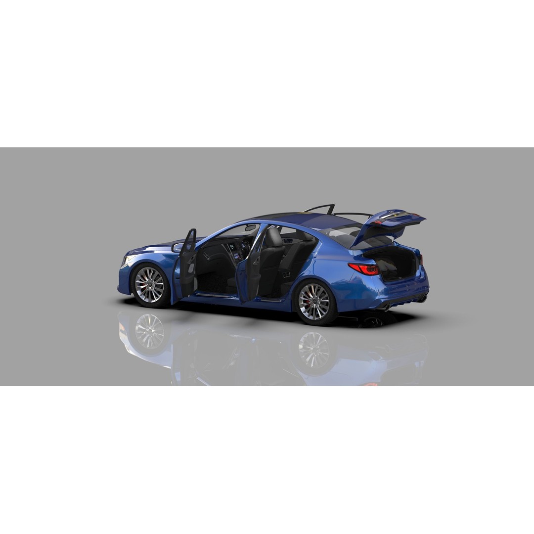 Nissan Skyline RV37 2020 3D Model – High Poly Interior, FBX, Blender - View 27