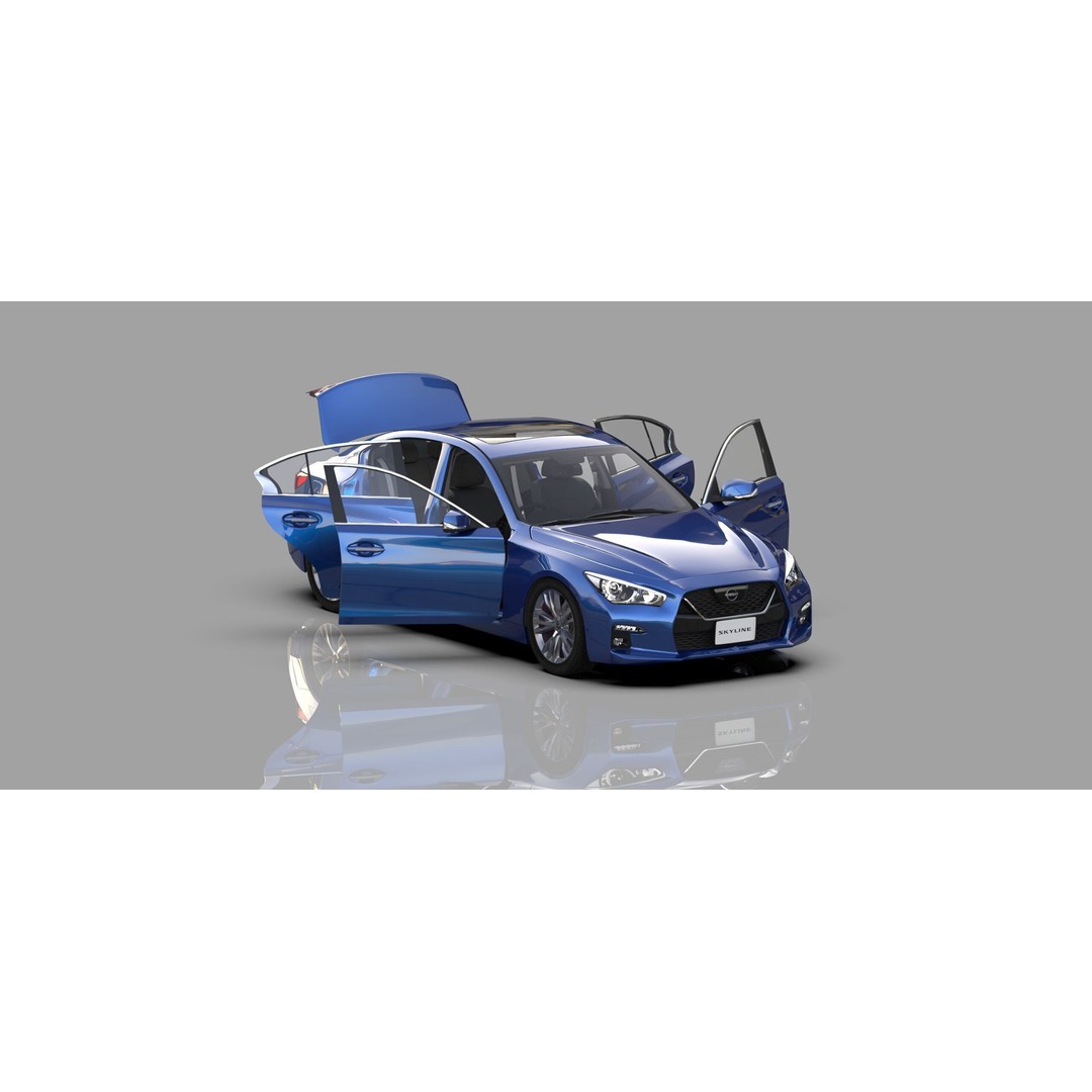 Nissan Skyline RV37 2020 3D Model – High Poly Interior, FBX, Blender - View 30