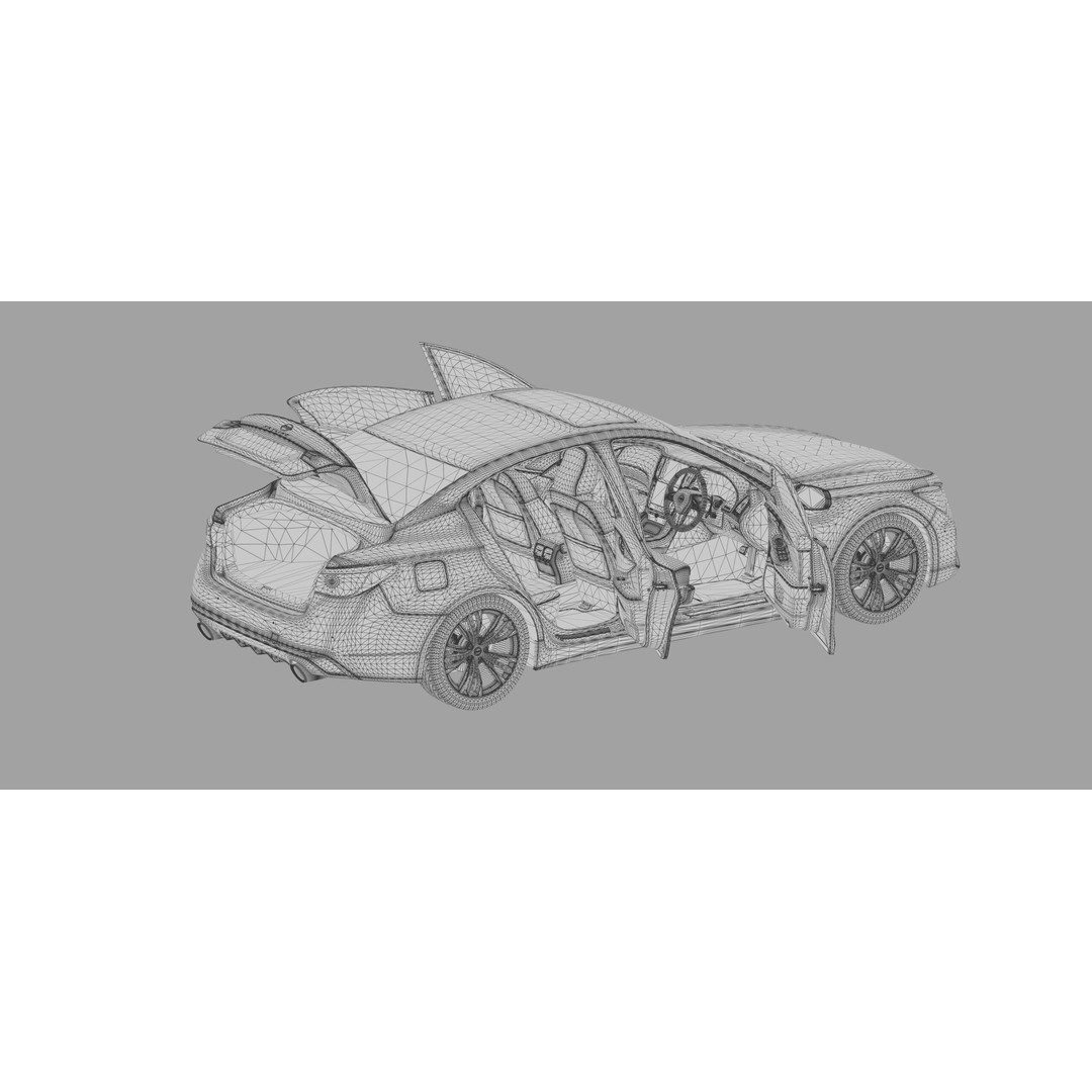 Nissan Skyline RV37 2020 3D Model – High Poly Interior, FBX, Blender - View 56