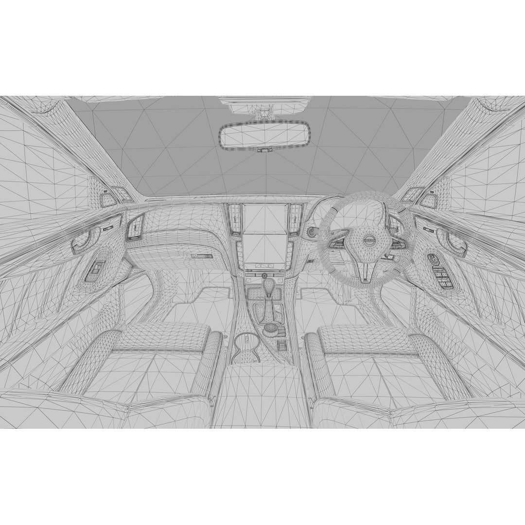 Nissan Skyline RV37 2020 3D Model – High Poly Interior, FBX, Blender - View 62