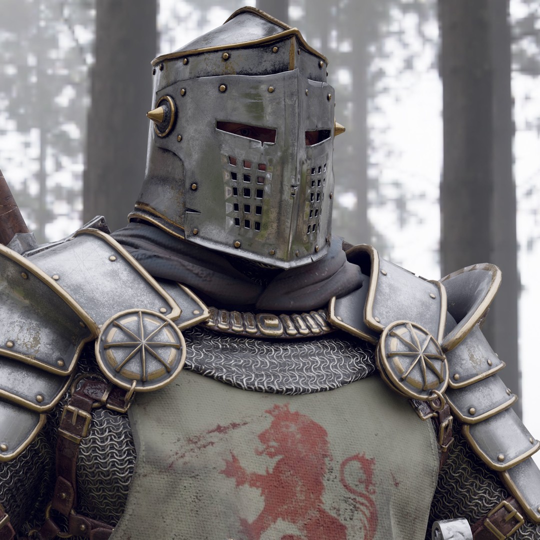 Crusader Knight 3D Model – Low Poly Game Ready Character, FBX