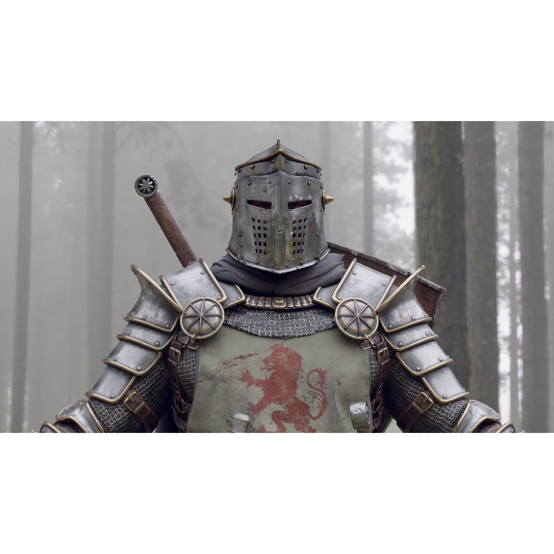 Crusader Knight 3D Model – Low Poly Game Ready Character, FBX - View 11
