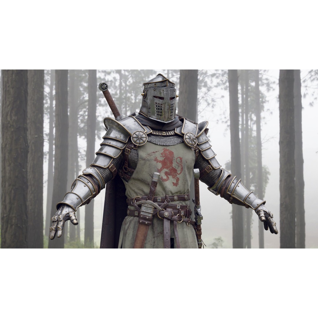 Crusader Knight 3D Model – Low Poly Game Ready Character, FBX - View 26