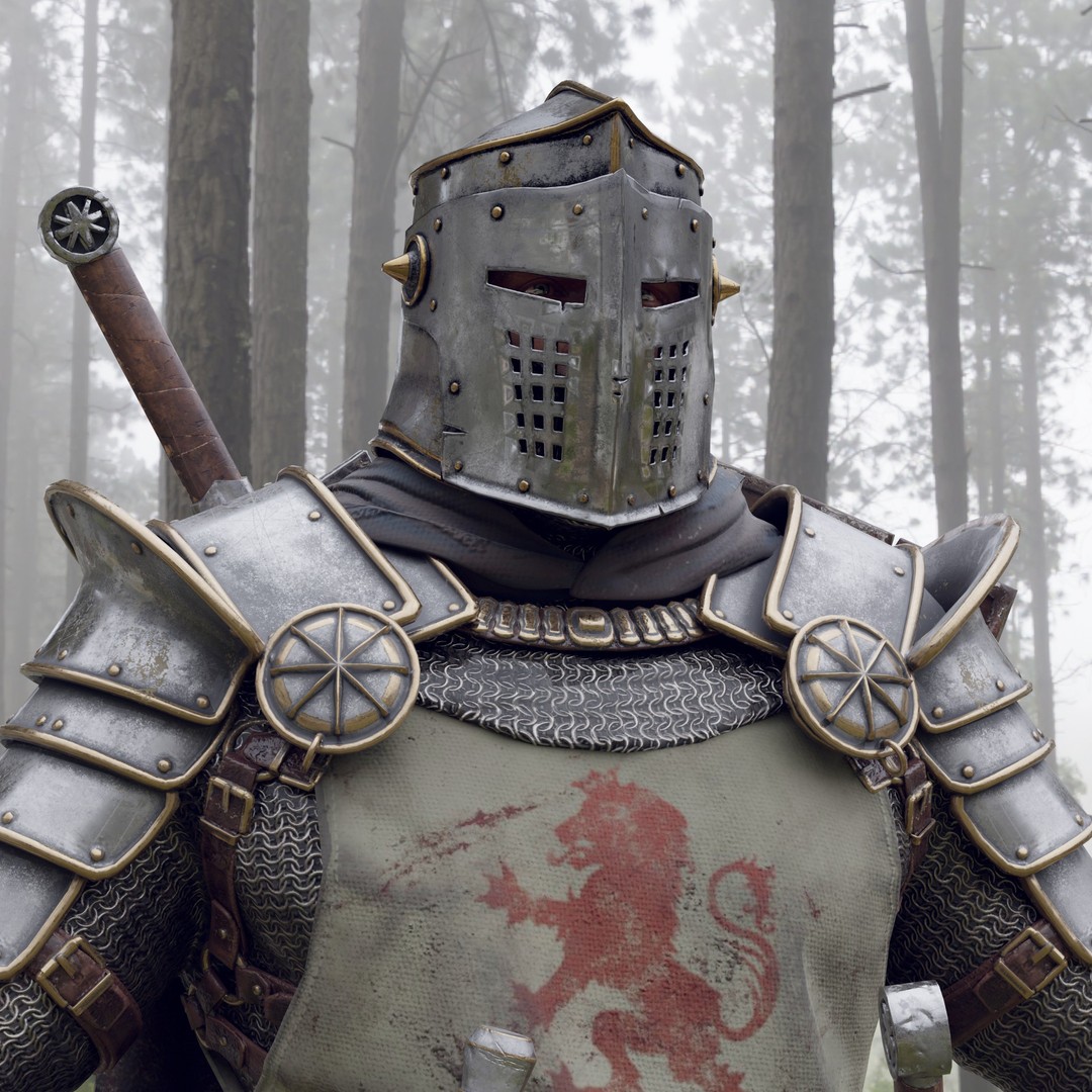 Crusader Knight 3D Model – Low Poly Game Ready Character, FBX - View 3
