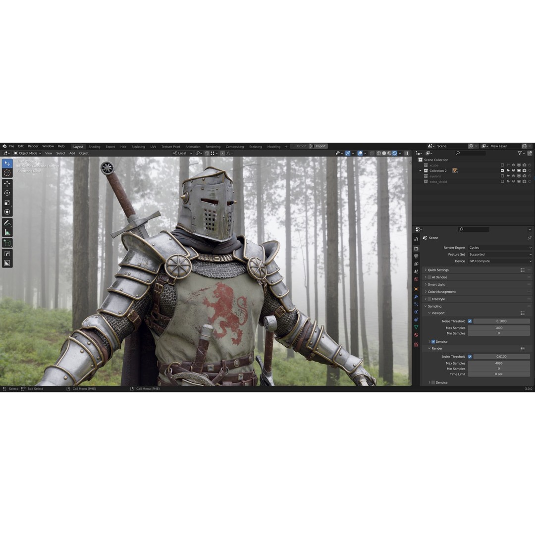 Crusader Knight 3D Model – Low Poly Game Ready Character, FBX - View 33