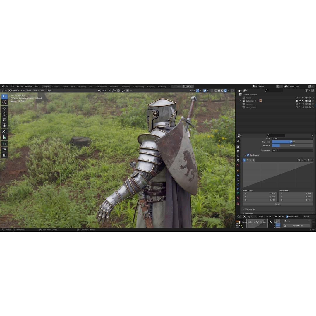 Crusader Knight 3D Model – Low Poly Game Ready Character, FBX - View 35