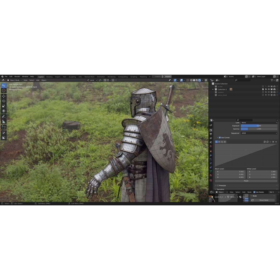 Crusader Knight 3D Model – Low Poly Game Ready Character, FBX - View 36
