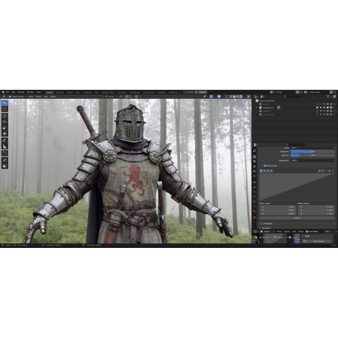 Crusader Knight 3D Model – Low Poly Game Ready Character, FBX - View 37