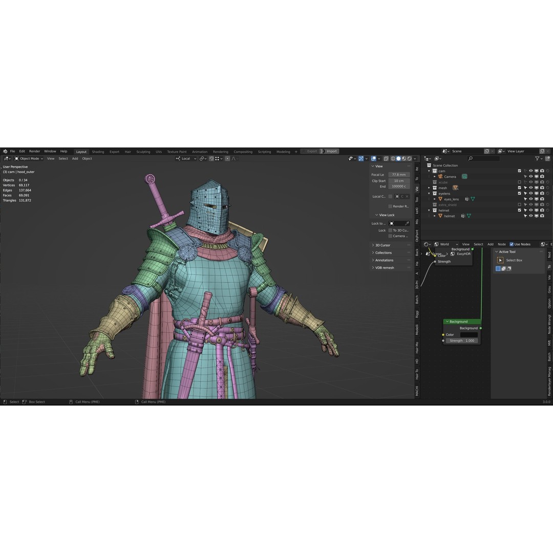 Crusader Knight 3D Model – Low Poly Game Ready Character, FBX - View 38