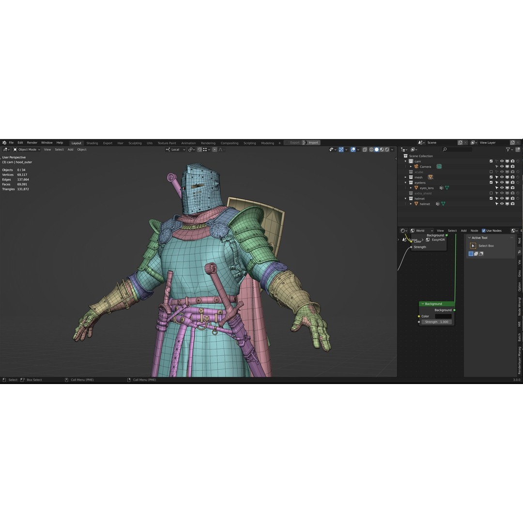 Crusader Knight 3D Model – Low Poly Game Ready Character, FBX - View 39