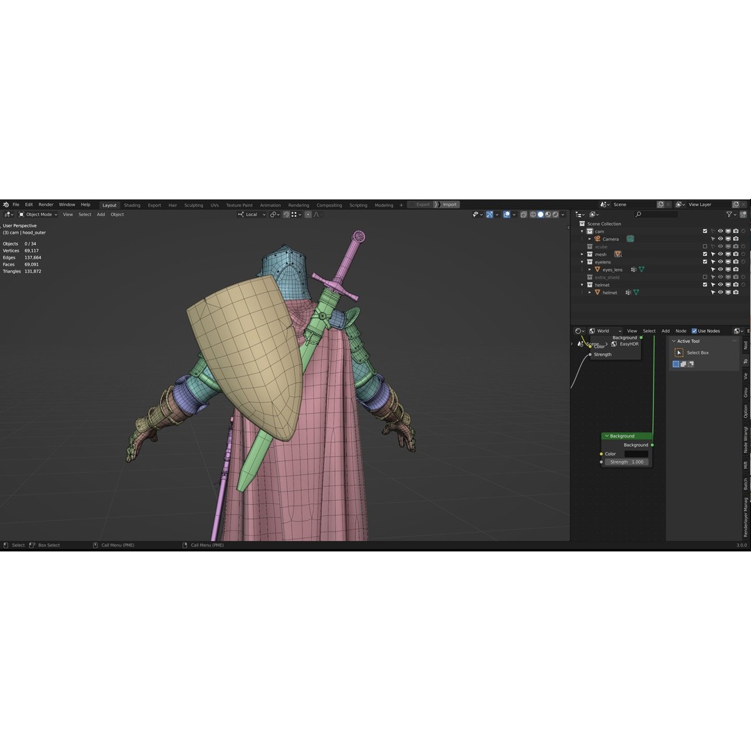 Crusader Knight 3D Model – Low Poly Game Ready Character, FBX - View 40