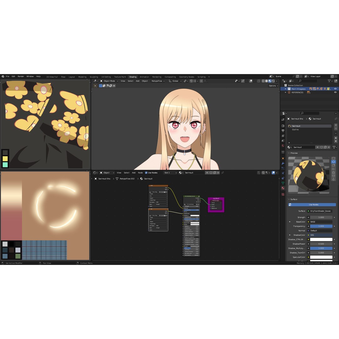 Marin Kitagawa 3D Model – Low Poly Rigged Character for Blender