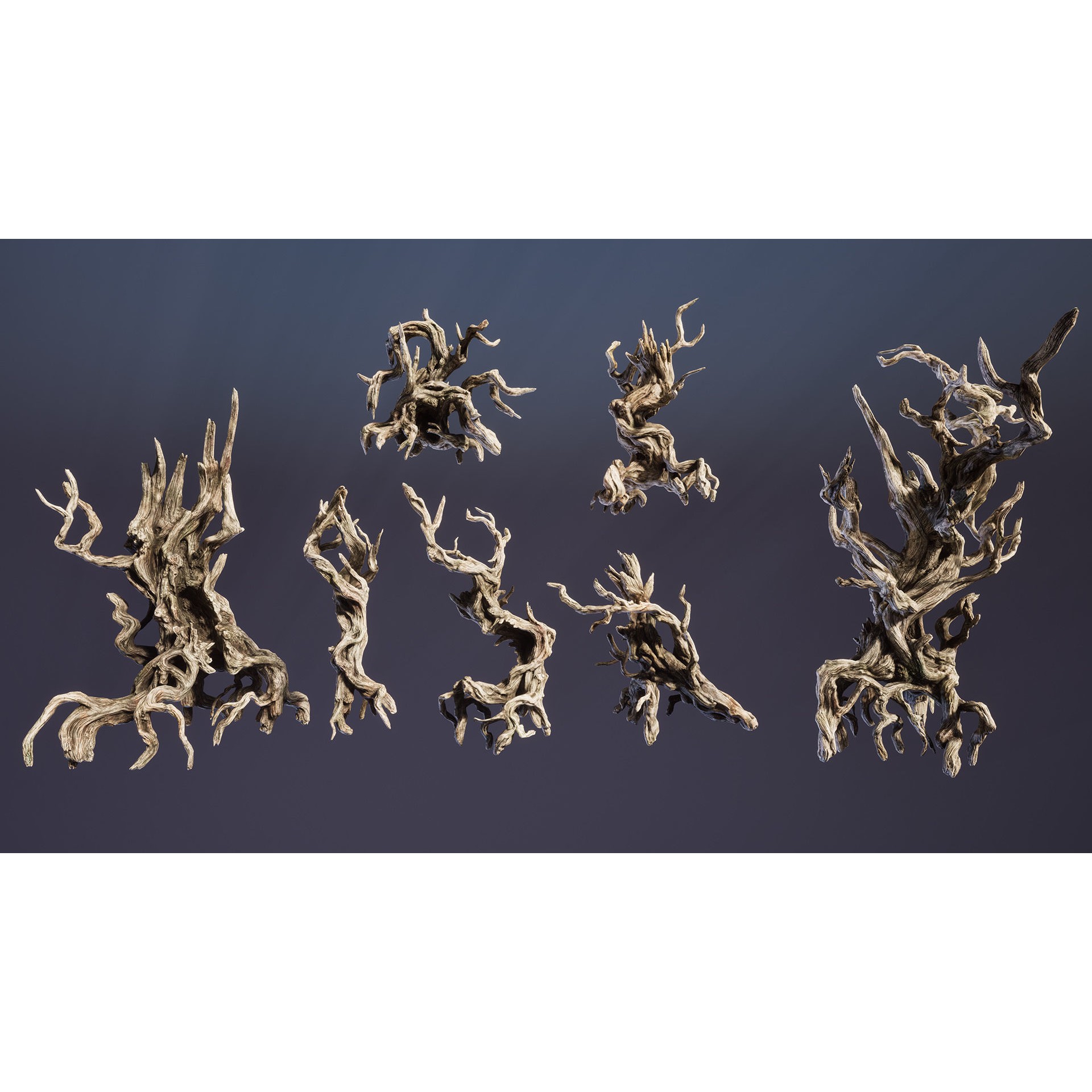 Twisted Snags - Low-Poly Game-Ready 3D Model - View 10