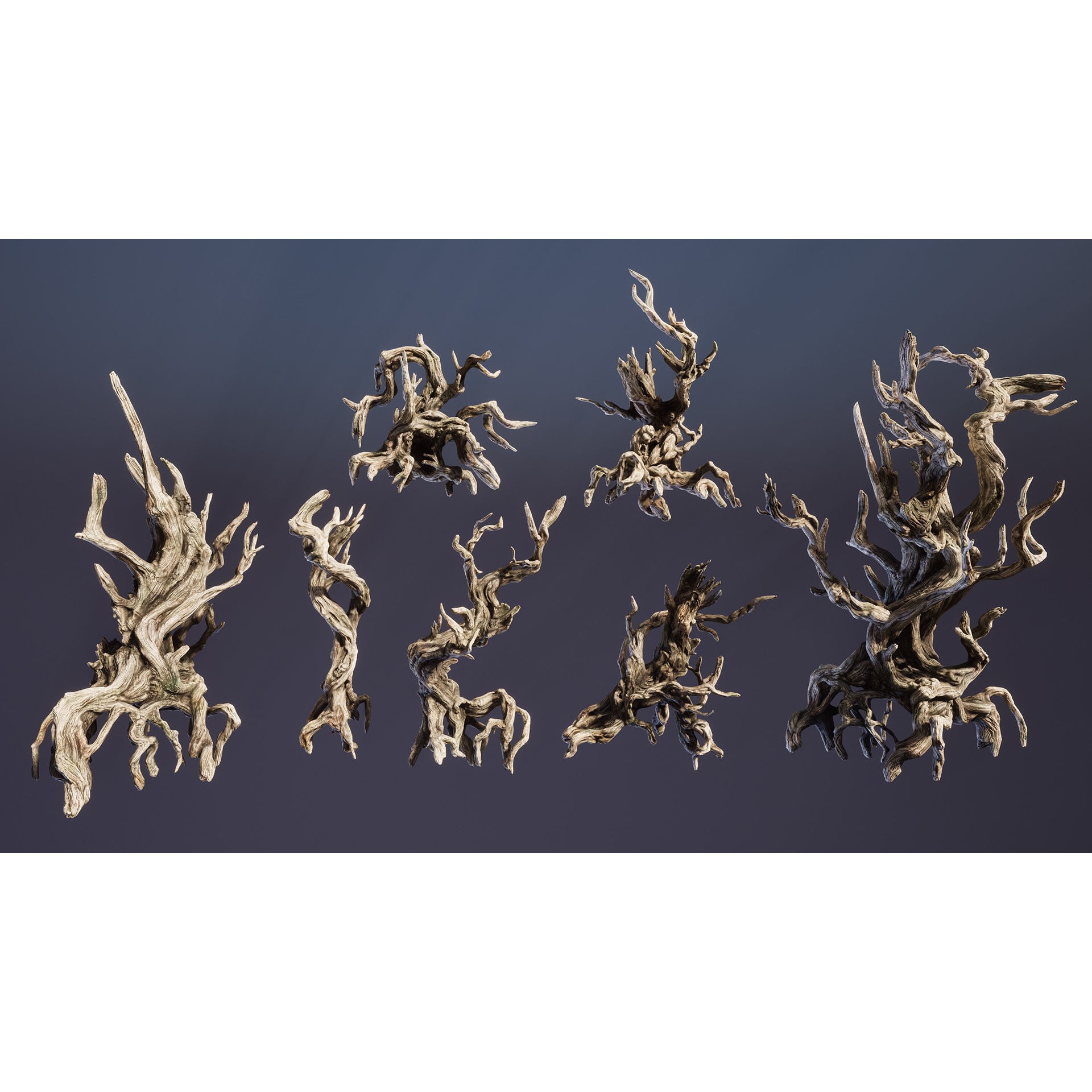 Twisted Snags - Low-Poly Game-Ready 3D Model - View 11