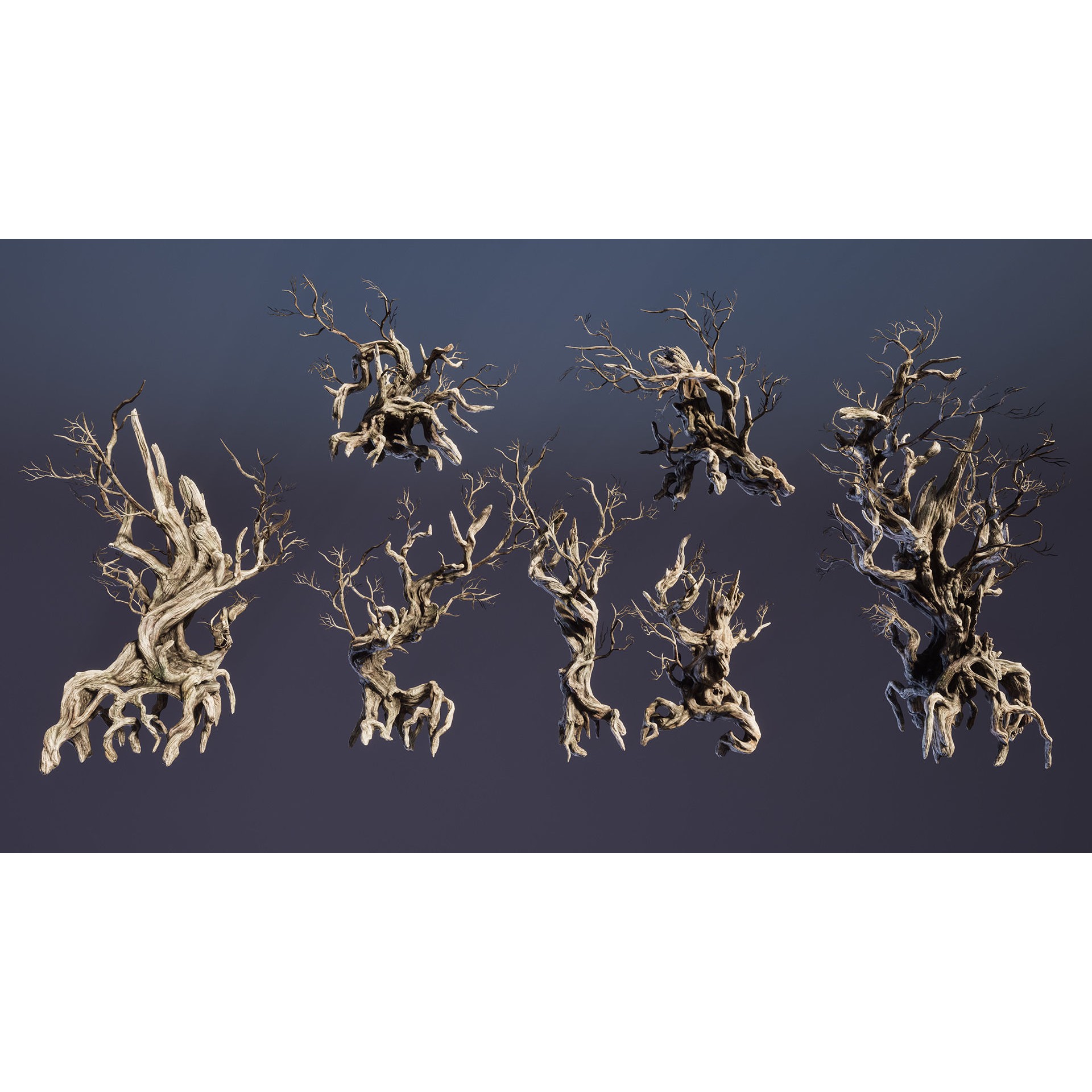 Twisted Snags - Low-Poly Game-Ready 3D Model - View 12