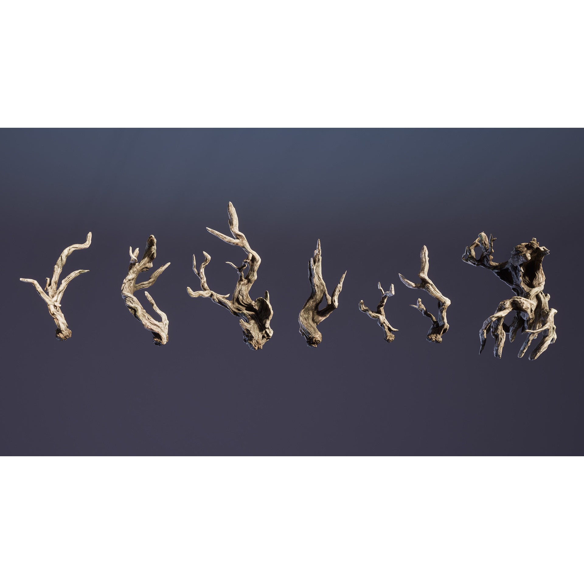 Twisted Snags - Low-Poly Game-Ready 3D Model - View 14