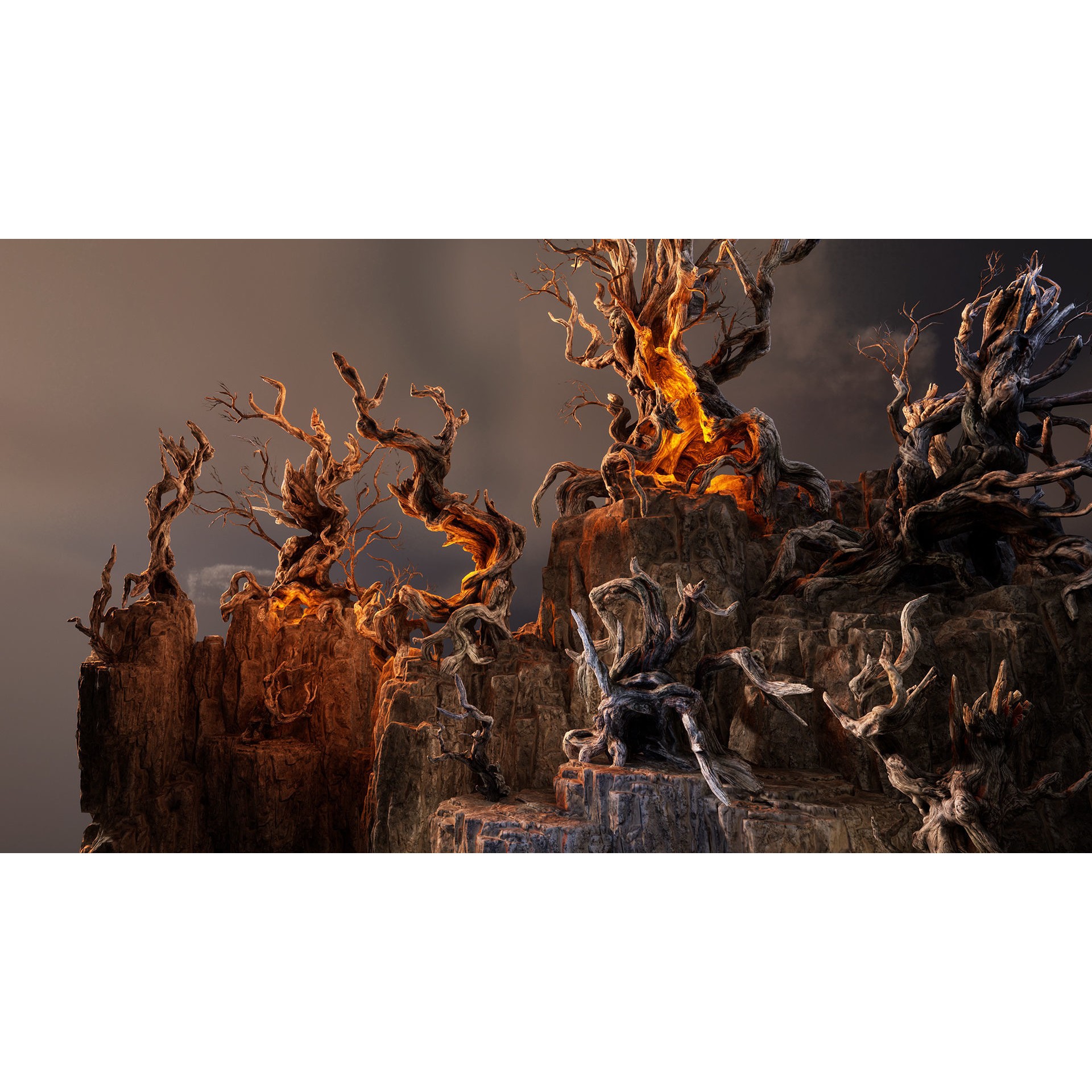 Twisted Snags - Low-Poly Game-Ready 3D Model - View 4