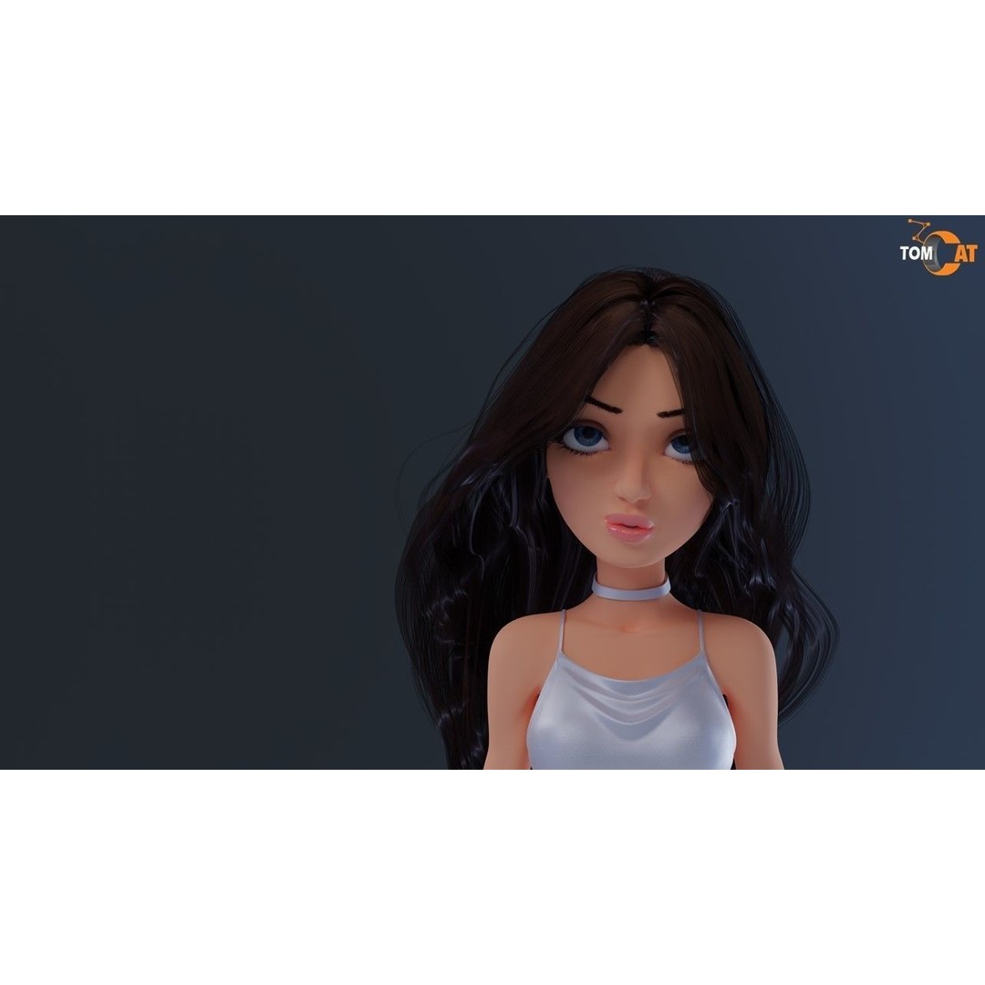 Tory Rigged Woman Character 3D Model – Stylized Blender Asset, PBR Textures