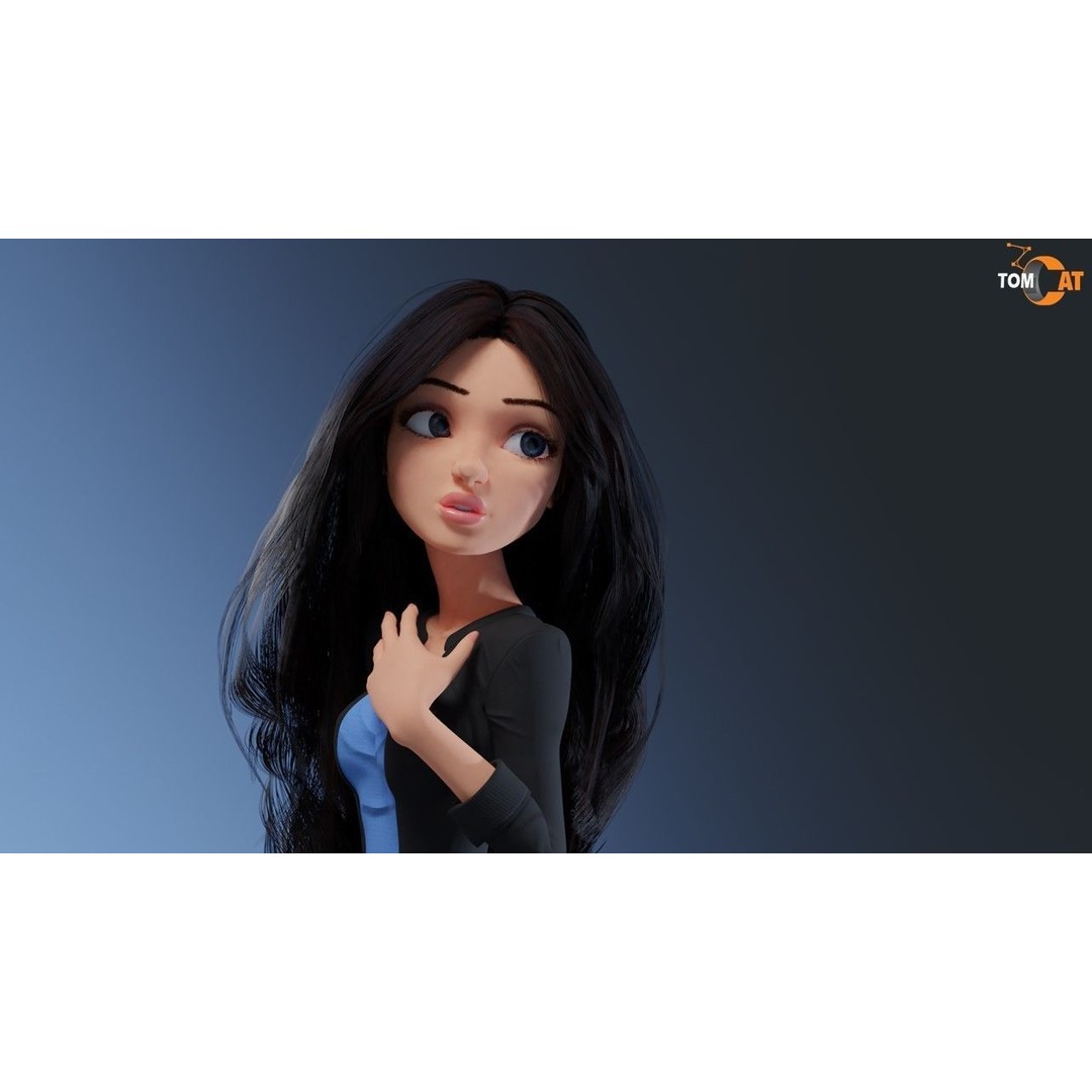 Tory Rigged Woman Character 3D Model – Stylized Blender Asset, PBR Textures - View 18