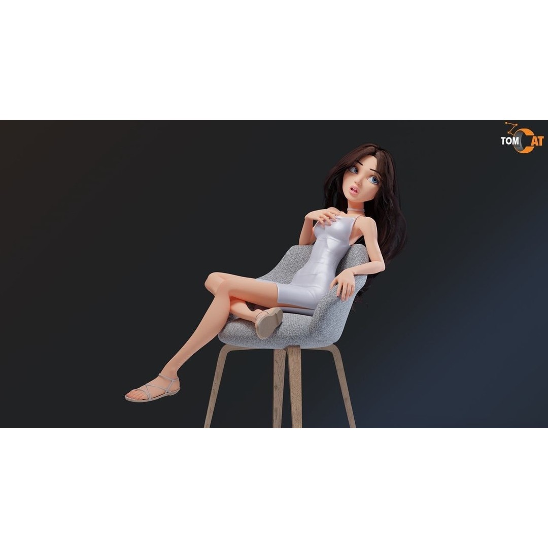Tory Rigged Woman Character 3D Model – Stylized Blender Asset, PBR Textures - View 19