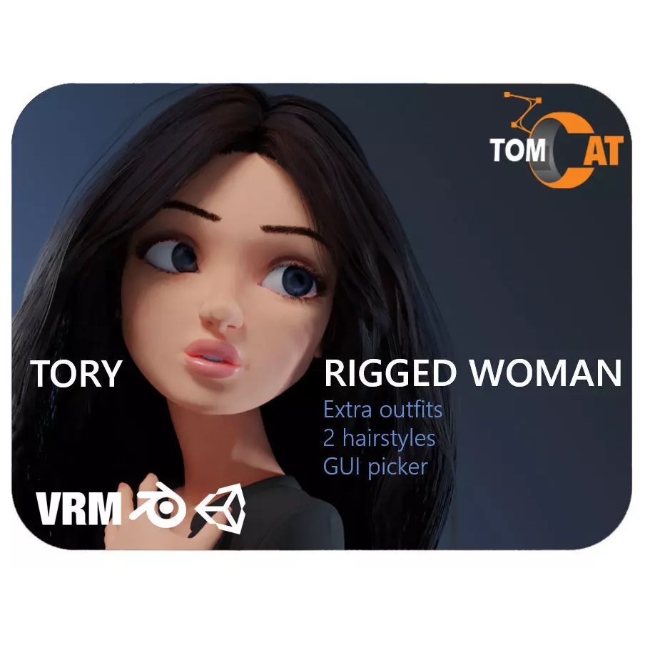 Tory Rigged Woman Character 3D Model – Stylized Blender Asset, PBR Textures - View 2