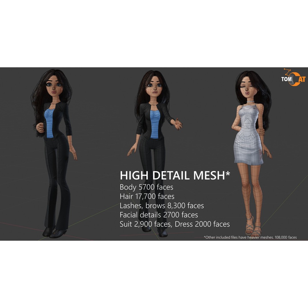 Tory Rigged Woman Character 3D Model – Stylized Blender Asset, PBR Textures - View 6