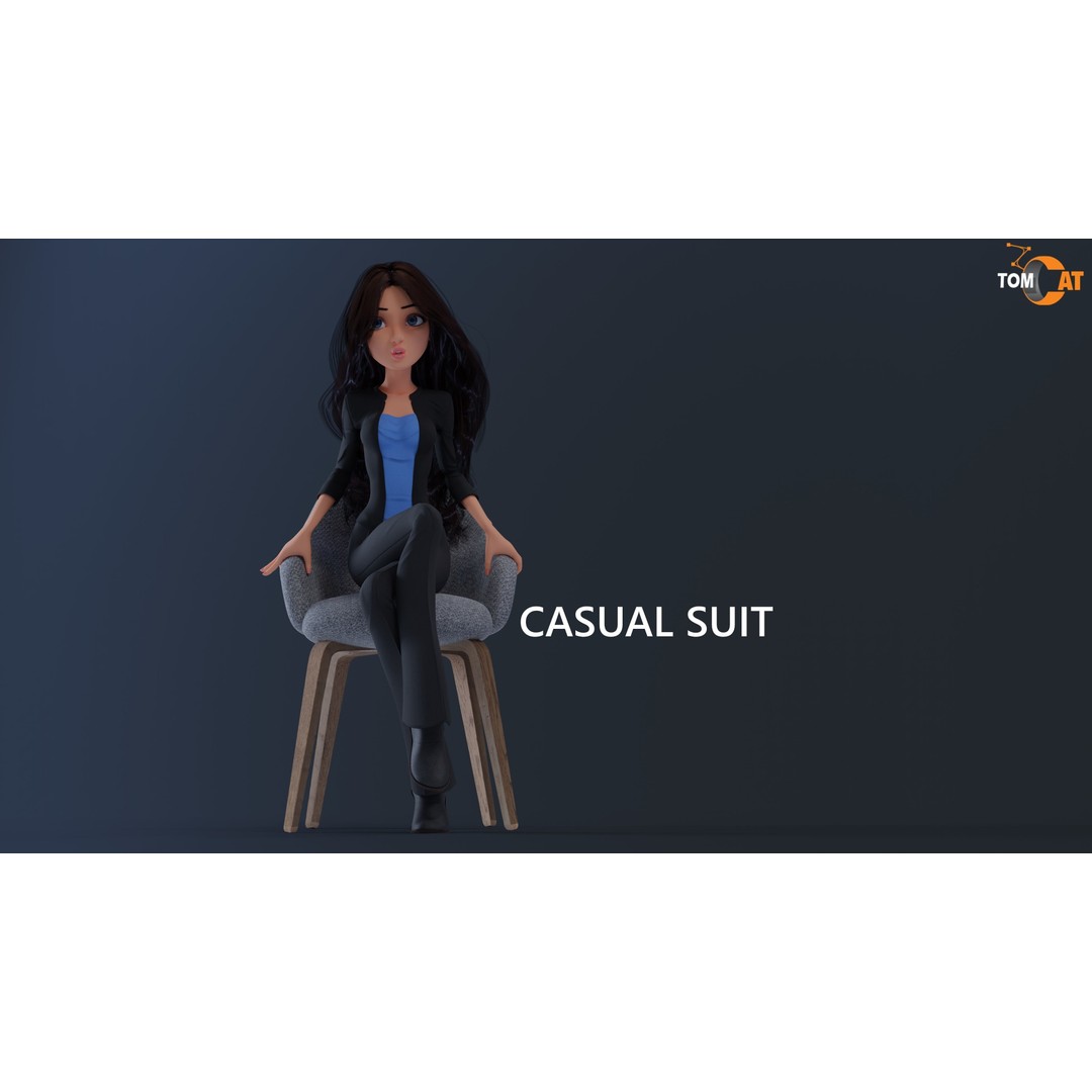 Tory Rigged Woman Character 3D Model – Stylized Blender Asset, PBR Textures - View 7