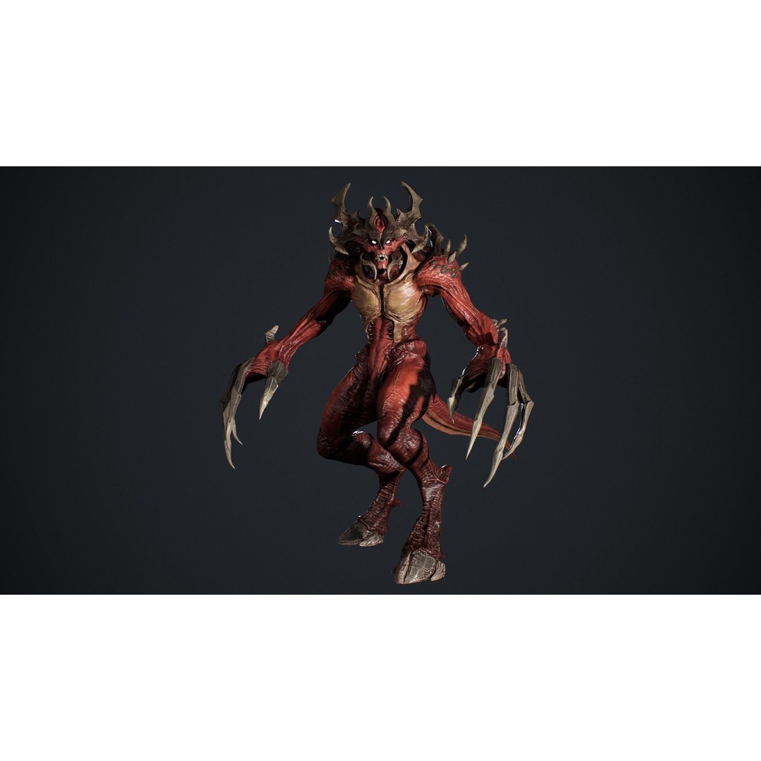 Archdemon 3D Model – Low Poly Fantasy Character with Animations - View 10