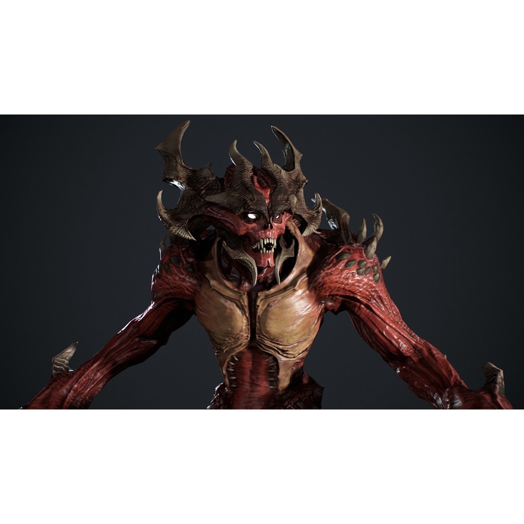 Archdemon 3D Model – Low Poly Fantasy Character with Animations - View 11