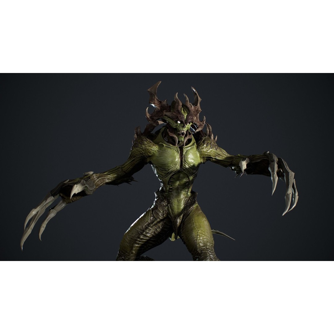 Archdemon 3D Model – Low Poly Fantasy Character with Animations - View 13