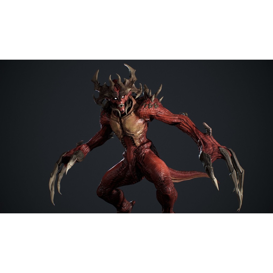 Archdemon 3D Model – Low Poly Fantasy Character with Animations - View 14