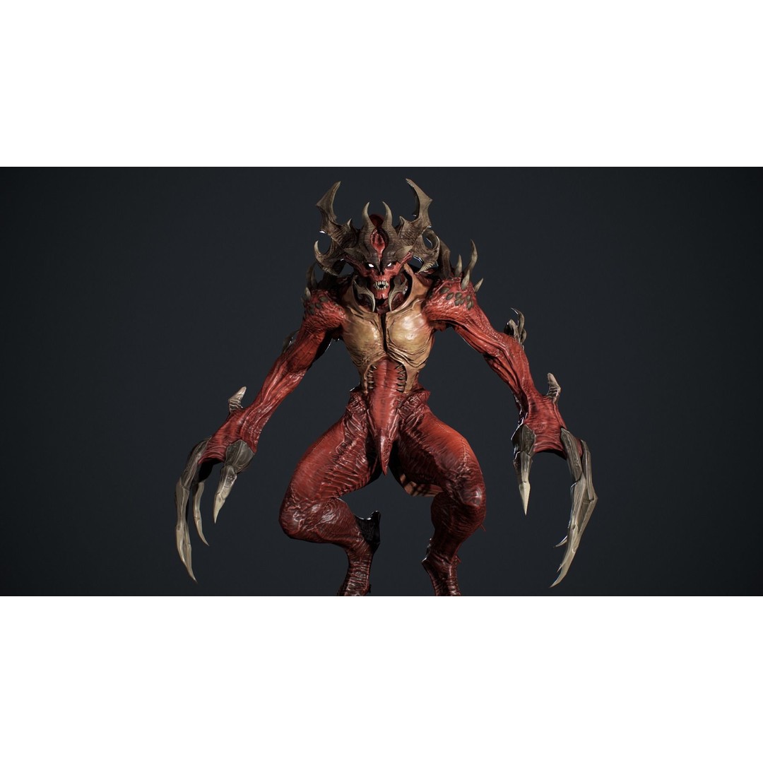 Archdemon 3D Model – Low Poly Fantasy Character with Animations - View 17