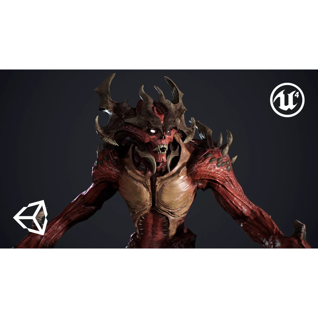 Archdemon 3D Model – Low Poly Fantasy Character with Animations - View 2