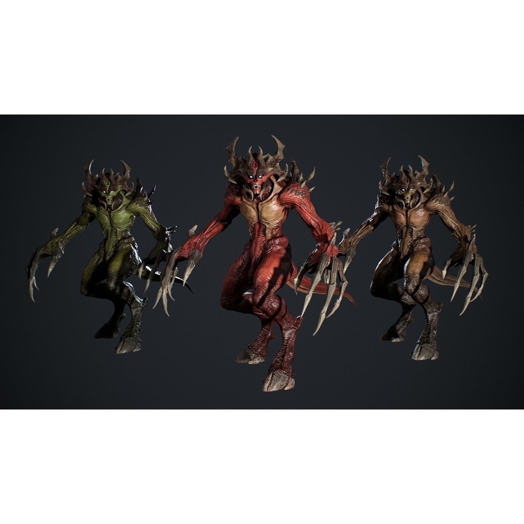 Archdemon 3D Model – Low Poly Fantasy Character with Animations - View 3