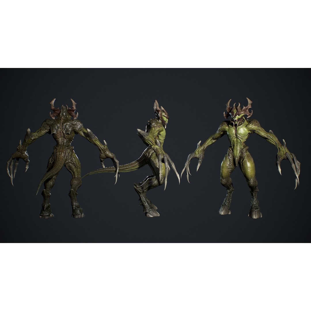 Archdemon 3D Model – Low Poly Fantasy Character with Animations - View 5