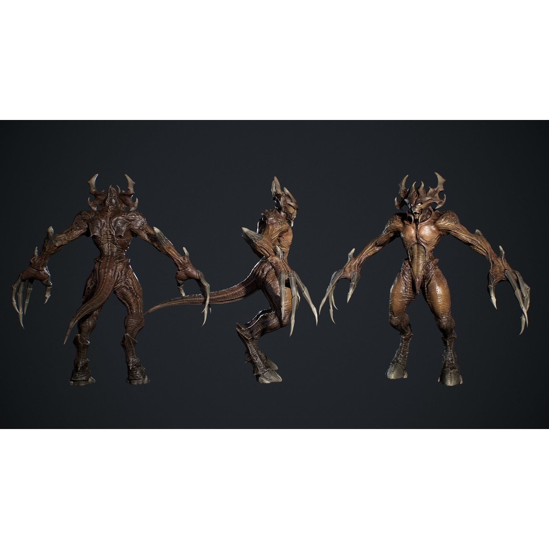 Archdemon 3D Model – Low Poly Fantasy Character with Animations - View 6