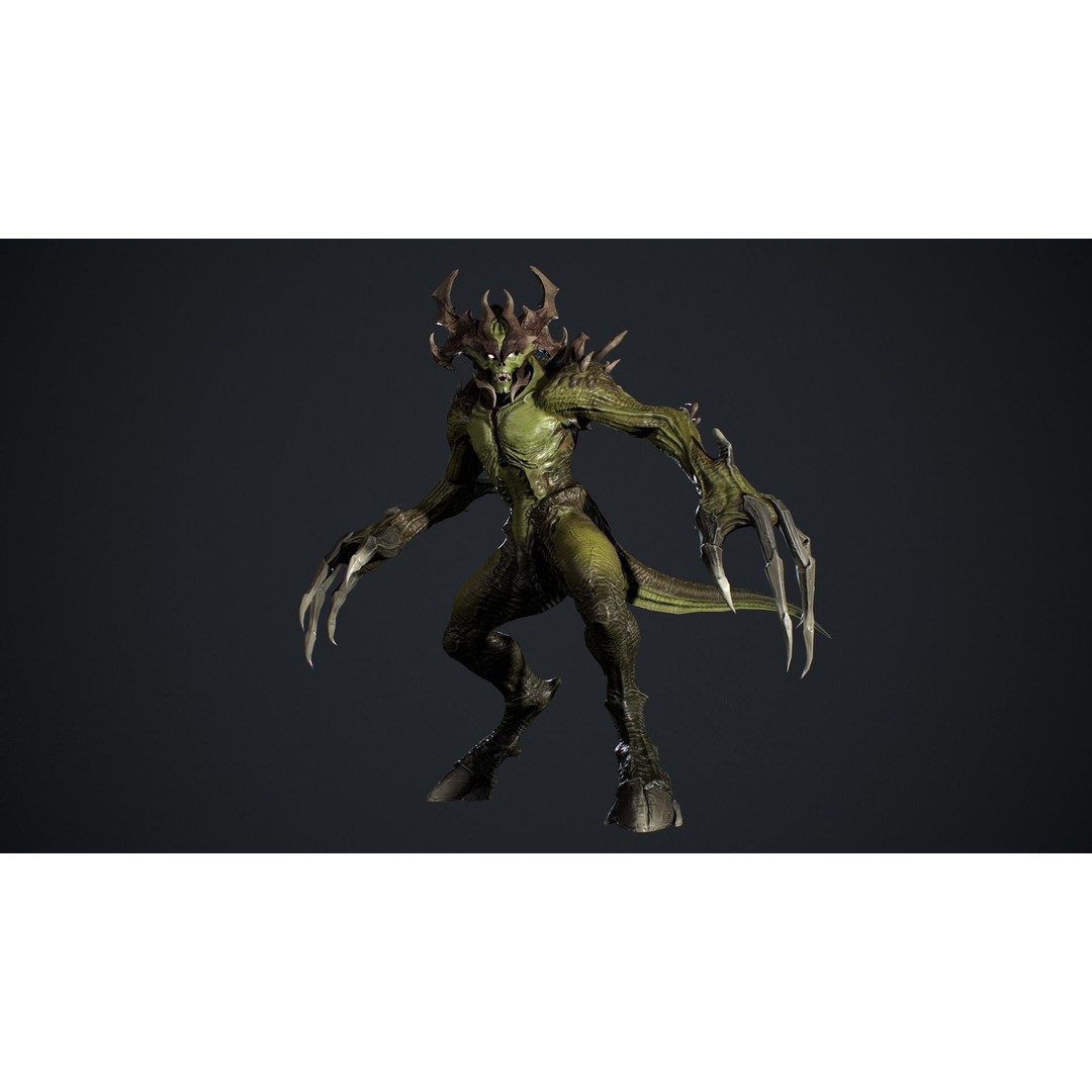 Archdemon 3D Model – Low Poly Fantasy Character with Animations - View 8