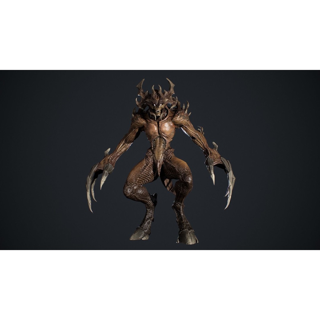 Archdemon 3D Model – Low Poly Fantasy Character with Animations - View 9