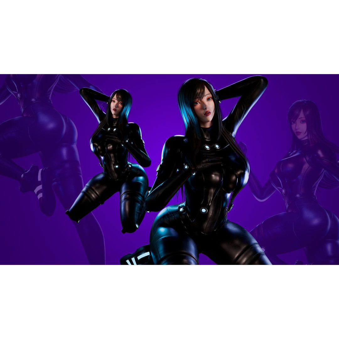 Reika Shimohira 3D Model – Game Ready Low-Poly Character for Blender - View 18