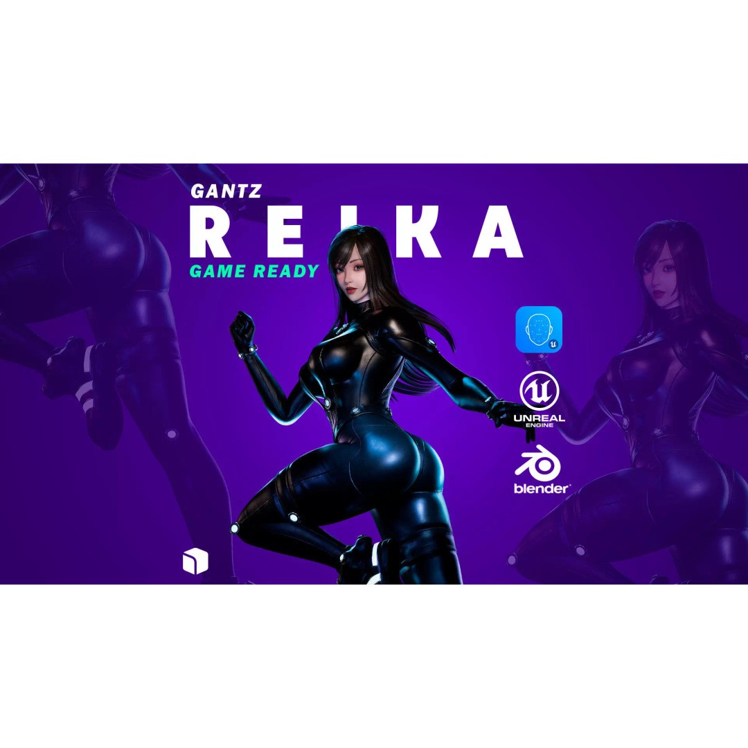 Reika Shimohira 3D Model – Game Ready Low-Poly Character for Blender - View 2